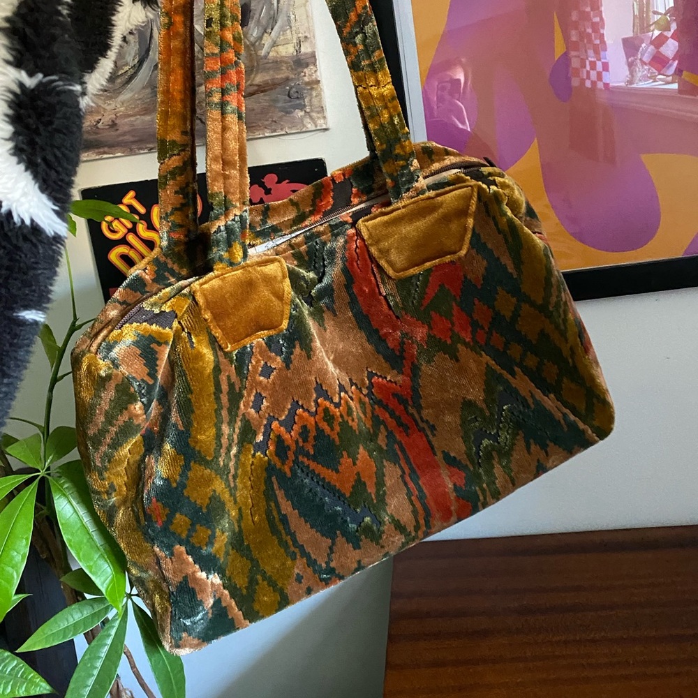 Vintage velvet retro bag